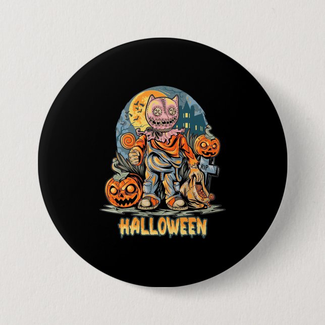 Halloween And Cat Button (Front)