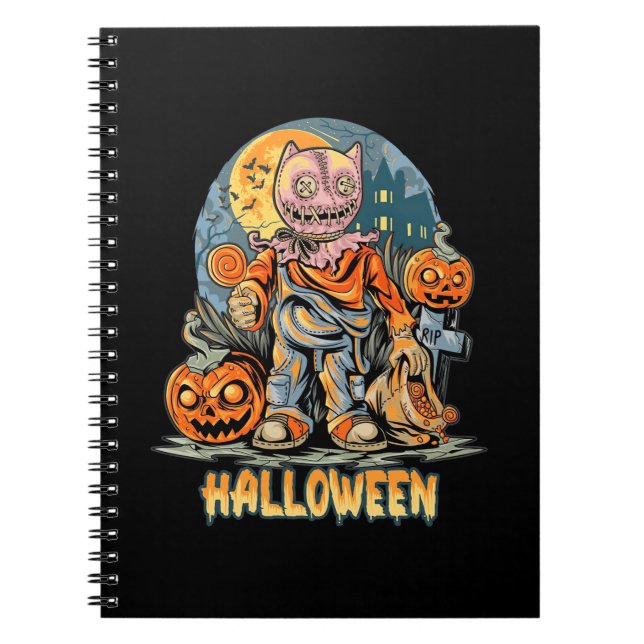 Halloween And Cat Notebook (Front)
