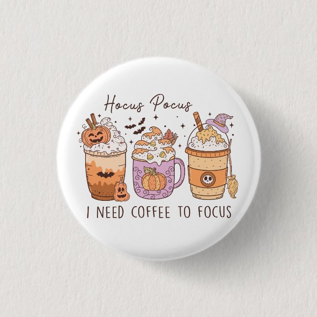 Halloween and Coffee Button (Front)