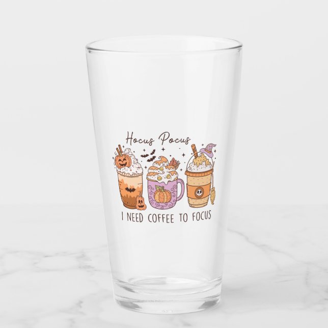 Halloween and Coffee Glass (Front)