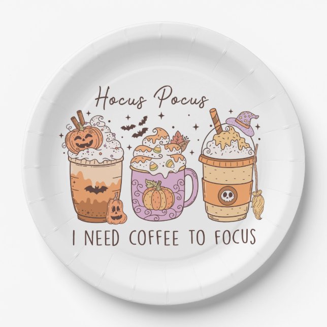 Halloween and Coffee Paper Plates (Front)