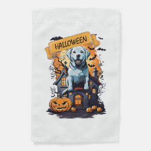 HALLOWEEN AND DOG GARDEN FLAG