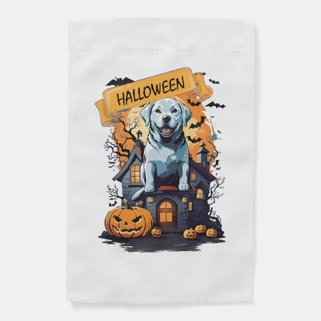 HALLOWEEN AND DOG GARDEN FLAG (Front)