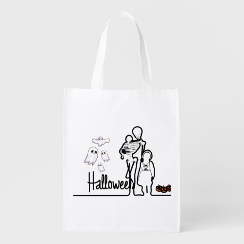 Halloween and Family  Grocery Bag