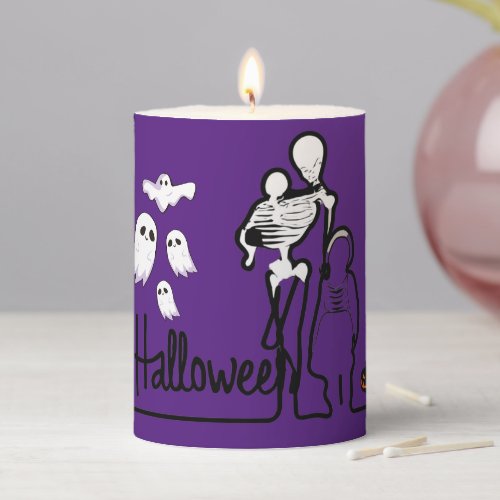 Halloween and Family  Pillar Candle