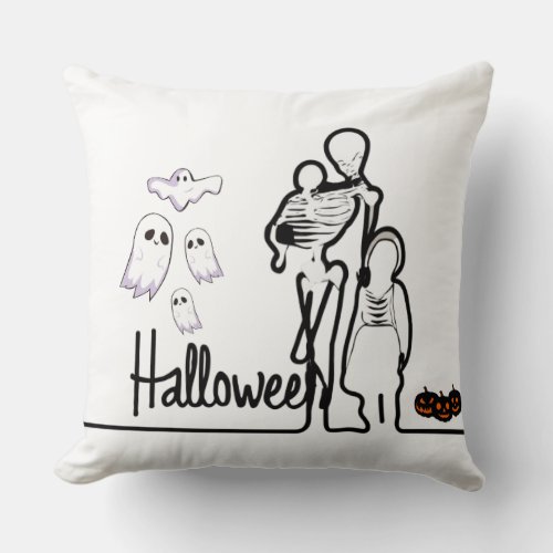 Halloween and Family  Throw Pillow