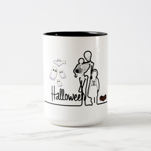 Halloween and Family  Two_Tone Coffee Mug