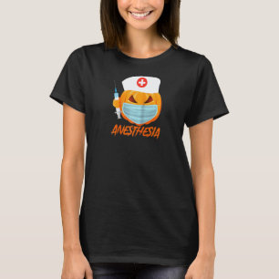 Halloween Anesthesia Pumpkin Wearing A Mask Womens T-Shirt