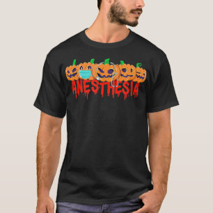 Halloween Anesthesia Pumpkins with mask and stetho T-Shirt
