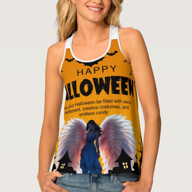 Halloween Angel - Spooky & Enchanting Night Tank Top (Front)