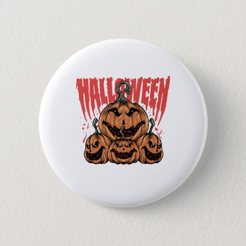 Halloween angry pumpkin button