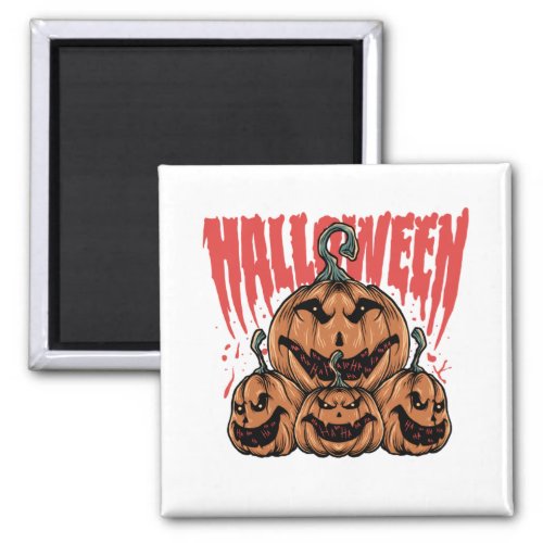 Halloween angry pumpkin magnet
