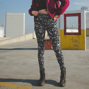 Halloween Animal Bats Dogs Cats Spiders Skeletons Leggings