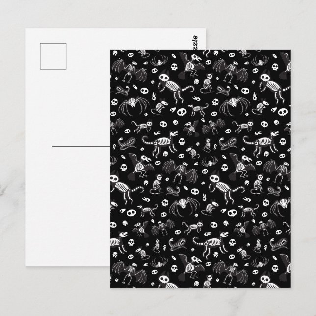 Halloween Animal Bats Dogs Cats Spiders Skeletons Postcard (Front/Back)