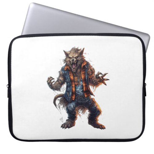 halloween animal face witch laptop sleeve