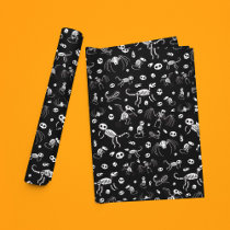 Halloween Animal Skeletons Pattern Color Options Wrapping Paper