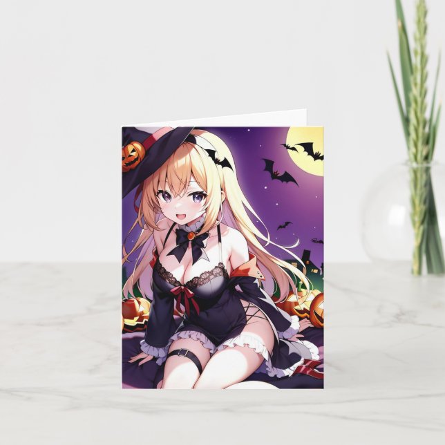 Halloween Anime AA Holiday Card (Front)