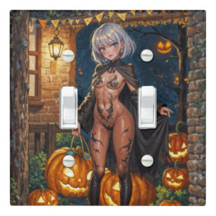 Halloween Anime Girl Trick or Treat Body Paint Light Switch Cover