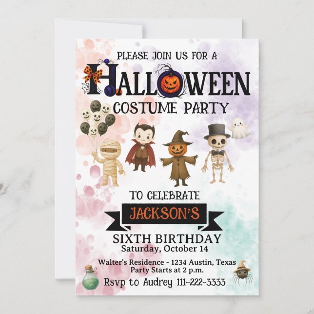 Halloween Any Age Birthday Party Invitation (Front)