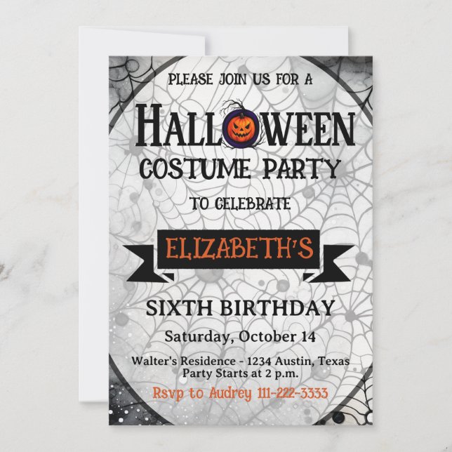 Halloween Any Age Birthday Party Invitation (Front)