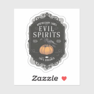 Halloween Aperthecary Label Evil Spirits Potion