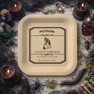 Halloween Apothecary Witch Essence Paper Plates