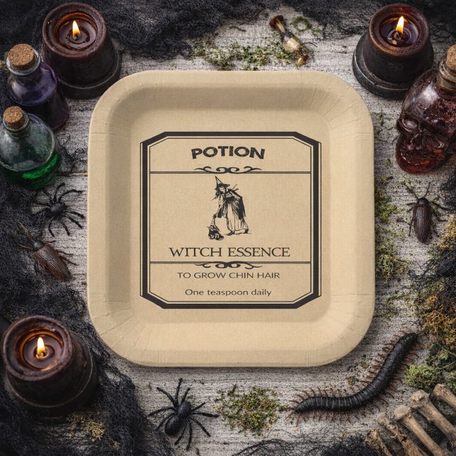 Halloween Apothecary Witch Essence Paper Plates (Creator Uploaded)