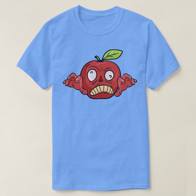 Halloween Apple Zombie Food Fruit Monster Spooky Z T-Shirt (Design Front)