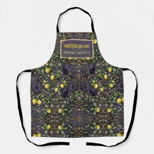 Halloween Apron Gothic Botanical Lemon 