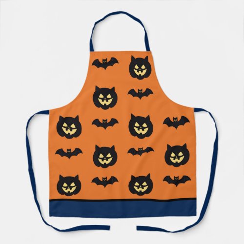 Halloween Aprons Satan Pumpkin Carving Flying bat Apron