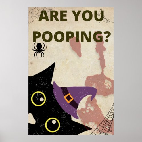 Halloween Are you pooping Vintage Bathroom Poster