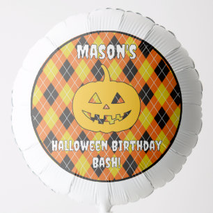 Halloween Argyle jack o lantern Balloon