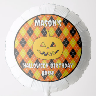 Halloween Argyle jack o lantern Balloon