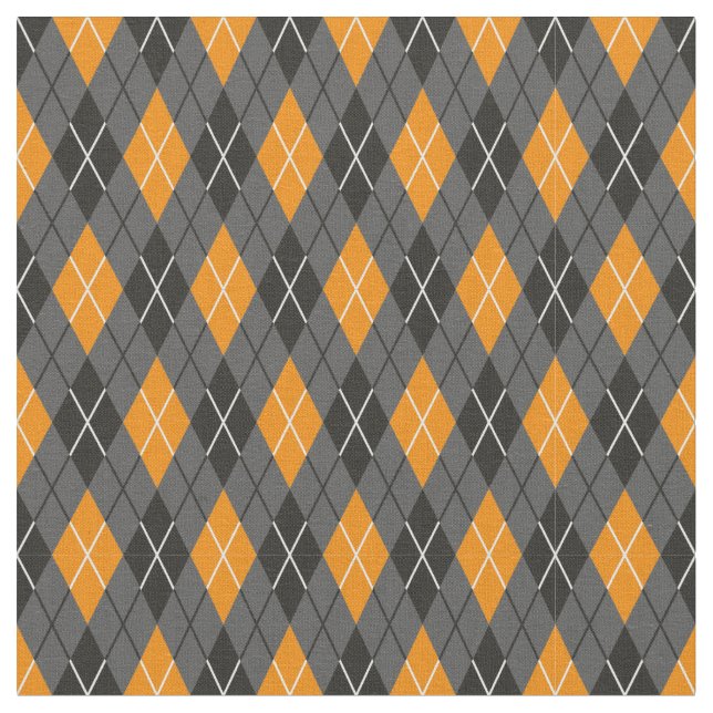 Halloween Argyle Pattern Fabric (Close Up)