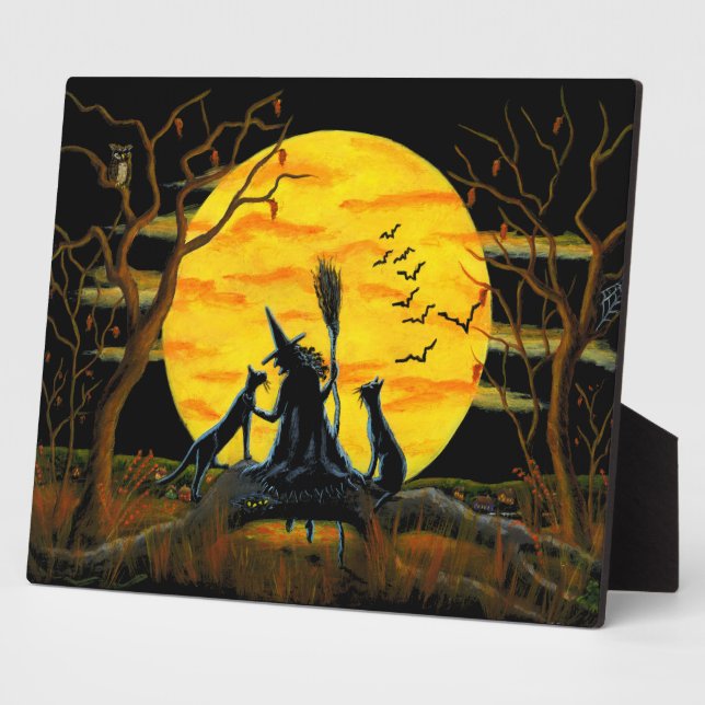 Halloween Art Print "Patience,Halloween Nears" Plaque (Side)