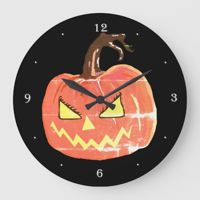 Halloween Art Scary Pumpkin  Wall Clock (Front)