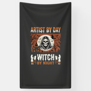 Halloween Artist by Day Witch by Night Design Banner