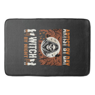 Halloween Artist by Day Witch by Night Design Bath Mat