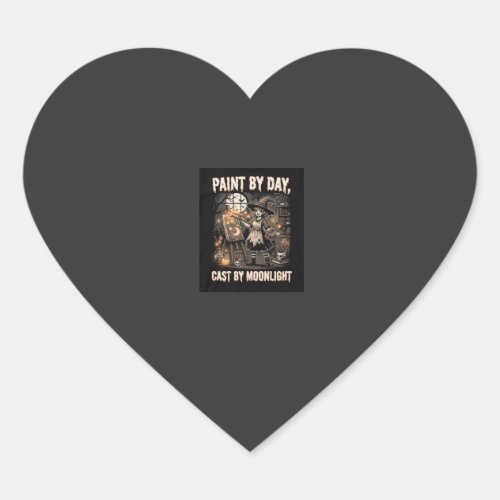 Halloween Artist Witch Magic Heart Sticker