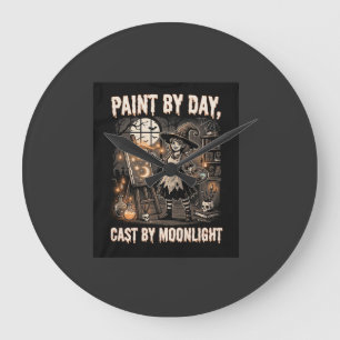 Halloween Artist Witch Magic Large Clock