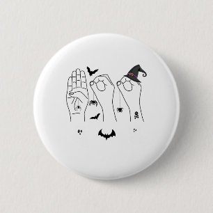 Halloween Asl Hand Sign Language Deaf Pride Boo Cr Button