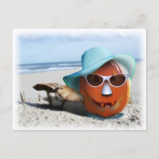 Halloween At The Beach Postcard