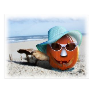 Halloween At The Beach Postcard