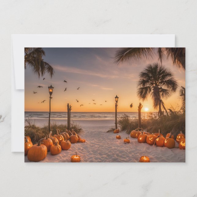 Halloween at Twilight at The Beach Notecard (Front)