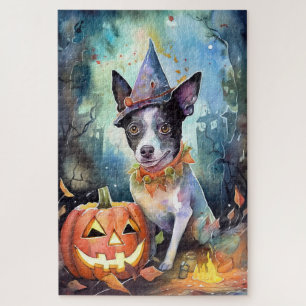Halloween Australian Cattle With Pumpkins Scary Jigsaw Puzzle