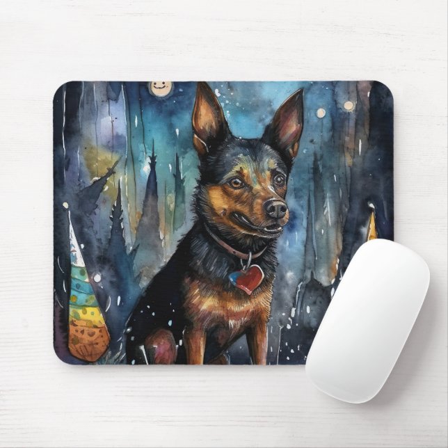 Halloween Australian Kelpie With Pumpkins Scary Mouse Pad (With Mouse)