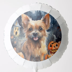 Halloween Australian Terrier With Pumpkins Scary Balloon