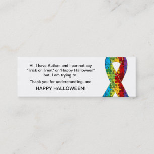 Halloween Autism Trick or Treat Cards Ribbon 2