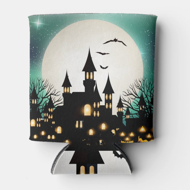 Halloween Autumn Castle Japan Can Cooler (Front)
