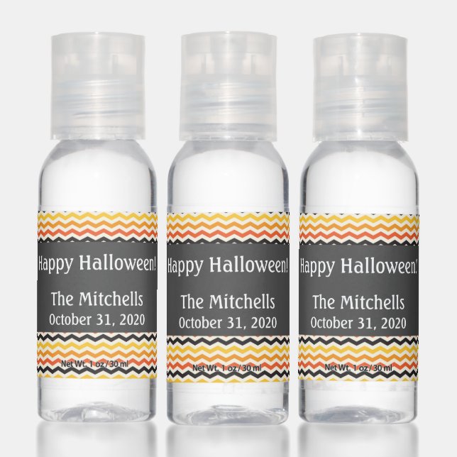 Halloween Autumn Chevron Fall Travel Bottle Set Hand Sanitizer (Set)